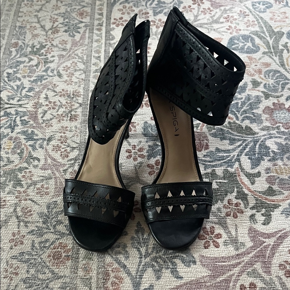 Via Spiga Black Cutout Heels